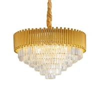 european style round crystal chandelier light luxury living room crystal chandelier simple villa dining room bedroom lamp d80cm