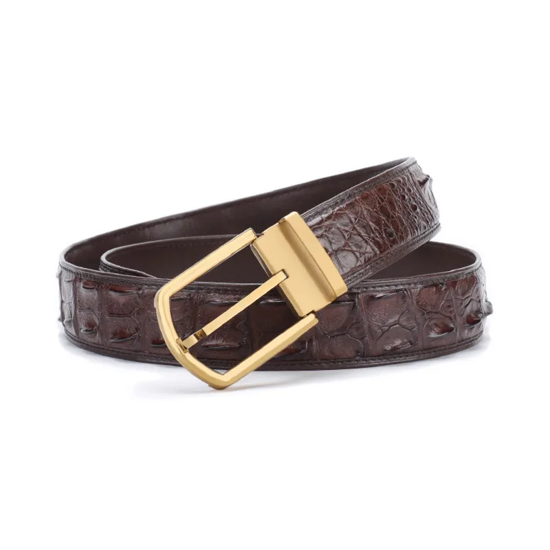 

Men's crocodile leather belt men stainless steel black brown jeans ceinture para hombre cinto free shipping holographic cintura