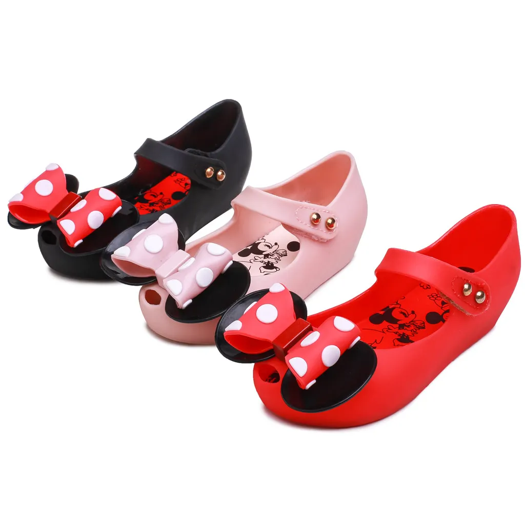 

Mini Mlsa Mouse Twins Kids Sandals 2021 New Winter 2 Layer Bow Jelly Shoes Soft Comfort Shoe Girl Sandal Toddler