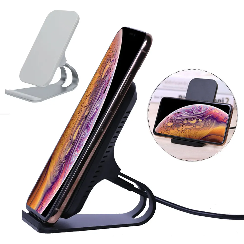 

Qi Wireless Charger Stand for iPhone 12 Pro X XS 8 XR Samsung S9 S10 S8 S10E Fast Wireless Charging Station Phone Charger