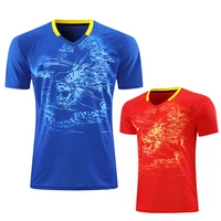 2021 china dragon team table tennis shirt men women pingpong shirt quick dry table tennis shirts sports running t shirts
