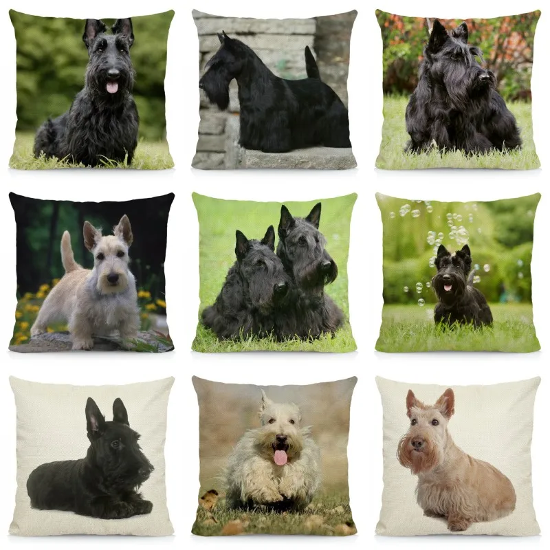 XUNYU милый шотландский терьер наволочка для подушки 45x45 см чехол собаки модель DWG050