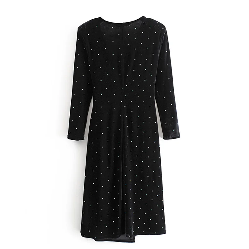 ZOEPO/асимметричные платья в горошек для женщин модное бархатное платье с