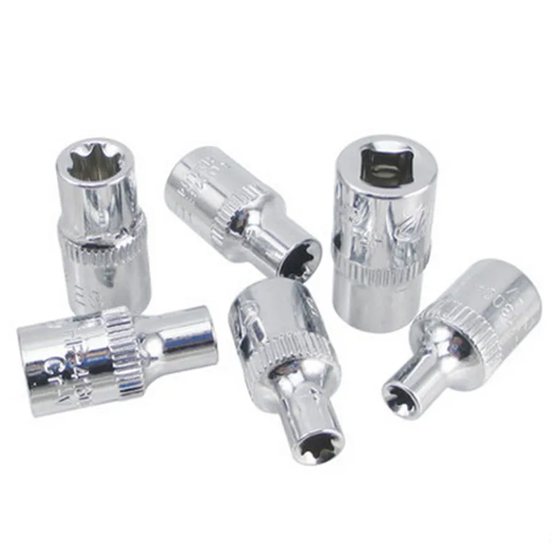 Большая стрела 6 шт 1/4 дюйма (6 3 мм) Torx Star Bit Female E Socket Set E4 E5 E6 E7 E8 E10|Гаечный ключ| |