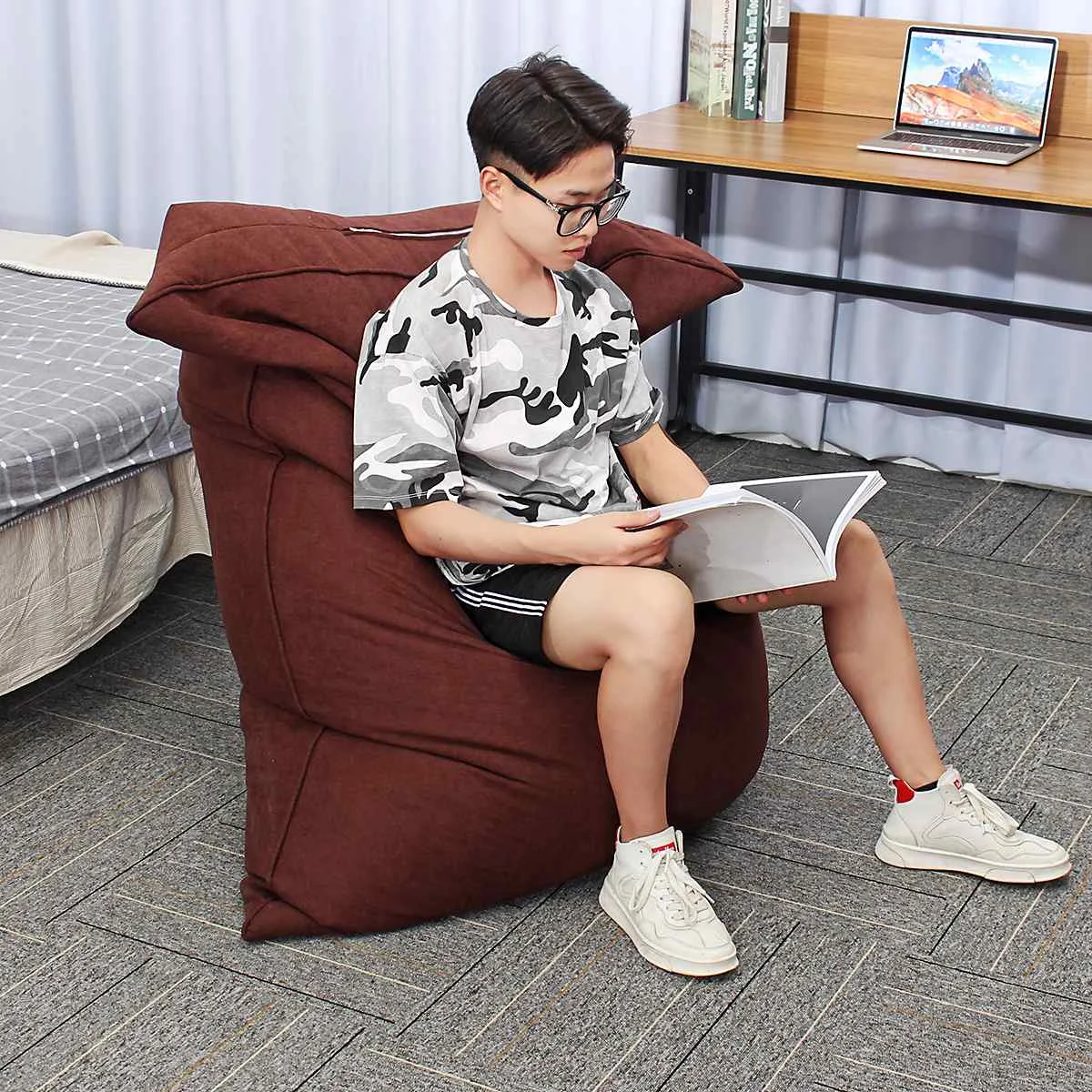 

150x120cmChair Covers Lazy Bean Bag Cover Pouf Puff Couch Garden Deckchair Tatami Home Living Room Removable Lazy Sofa Cover