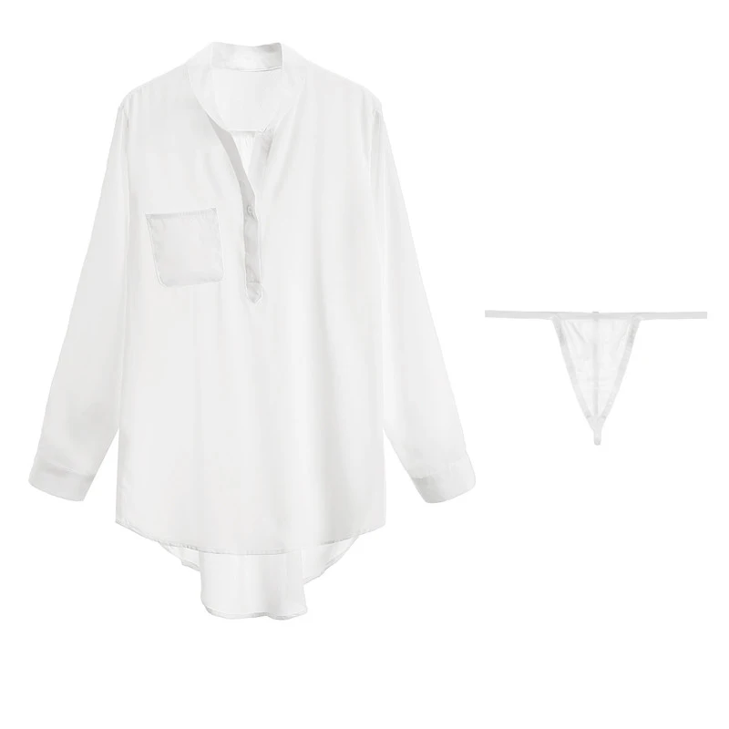 Yhotmeng новая сексуальная женская летняя шифоновая с длинным рукавом белая