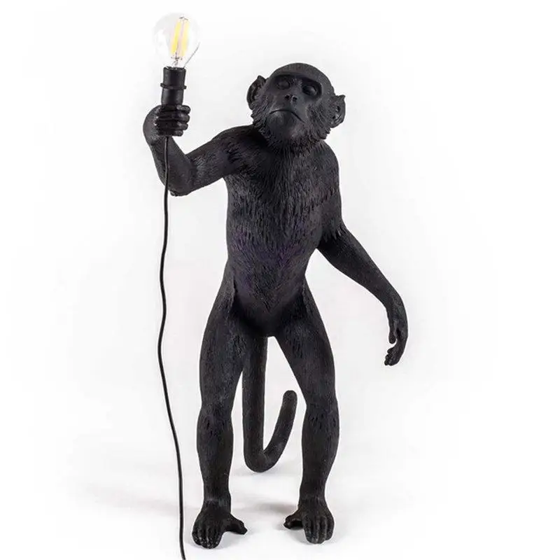 

Скандинавская смоляная лампа в форме обезьяны СВЕТОДИОДНЫЙ торшер E27 пеньковая веревка пол чердака Освещение Современный стоячий светильн...