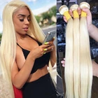 Прямые человеческие волосы 613, пучки медового светлого цвета, волосы для наращивания, бразильские волосы, ткацкий пучок 1, 3, 4 пряди, сделка 28, 30 дюймов