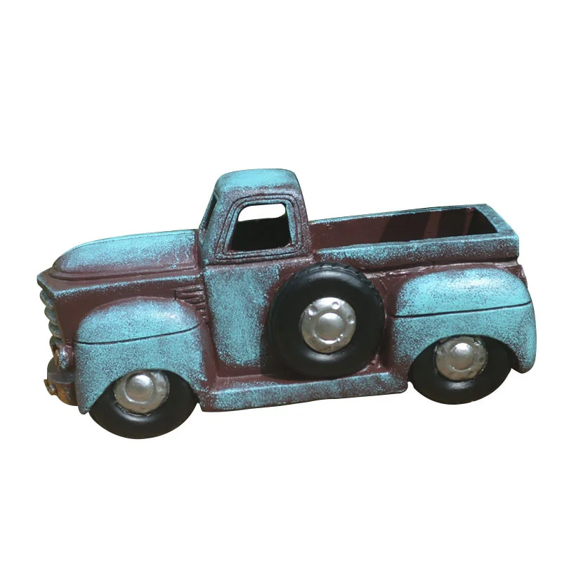 Maceta de resina con forma de coche Retro, maceta de escritorio, florero de bons&aacute;i, modelo de coche, suministros de jard&iacute;n, decoraci&oacute;n del hogar, maceta de suculenta-4