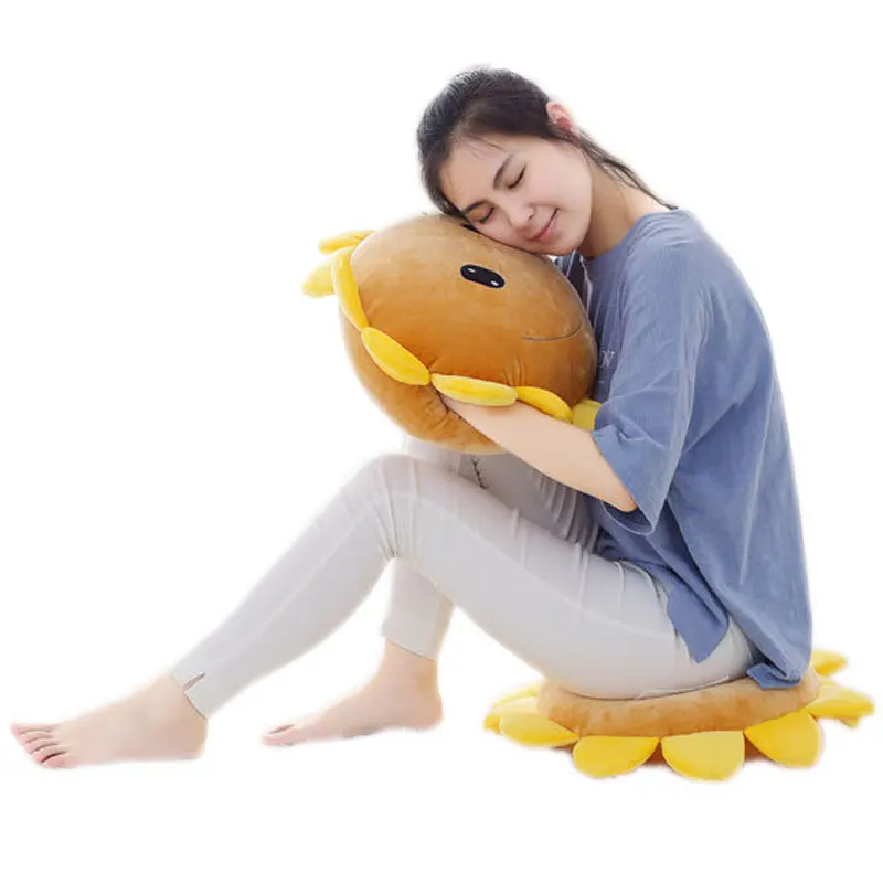 Kawaii плюшевая Милая мультяшная Подушка Подсолнух мягкая наполненная растение