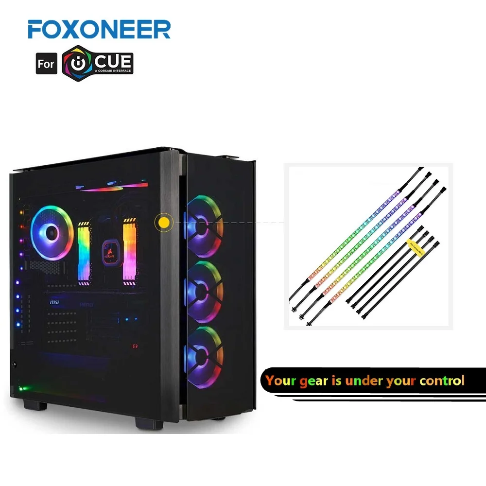 Цифровая светодиодная лента 5 в WS2812B для CORSAIR iCUE индивидуально Адресуемая RGB