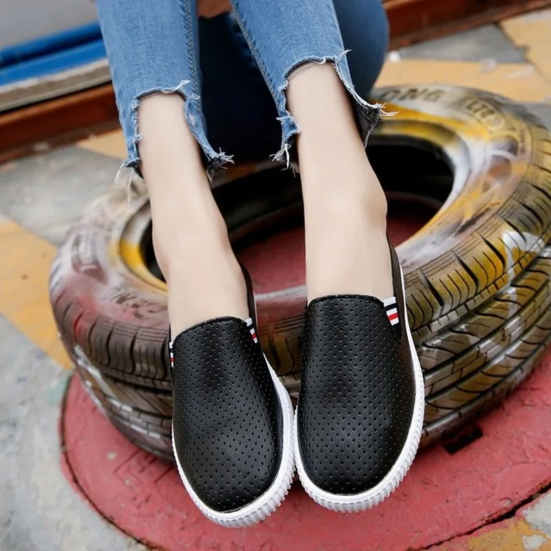 Женские кроссовки Белая обувь женская дышащая из искусственной кожи