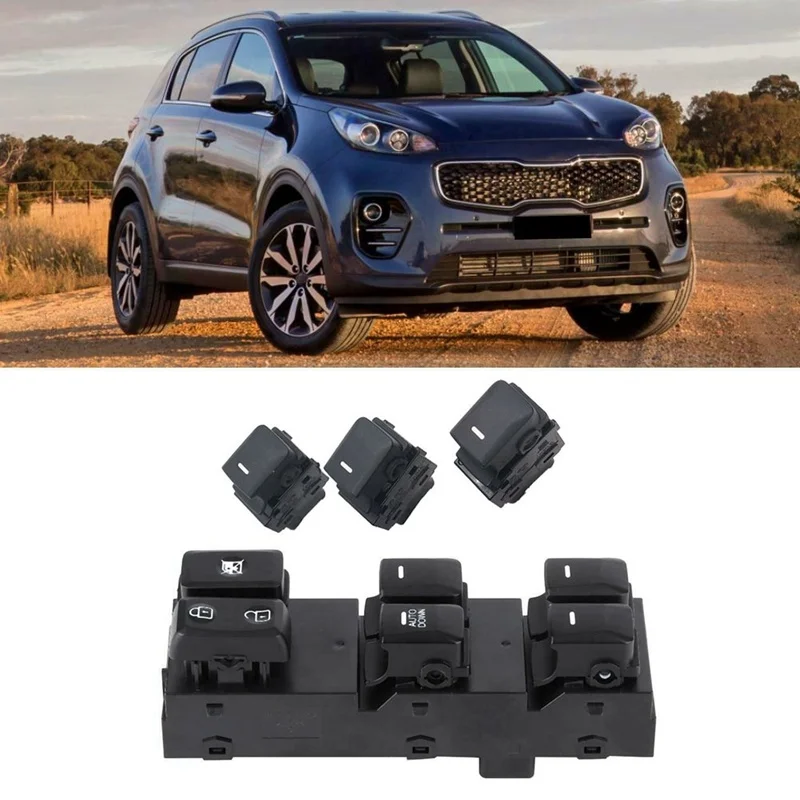 

4Pcs Car Electric Power Window Switch Button for Kia Sportage 2011- 93575-1H000 93570-3W000