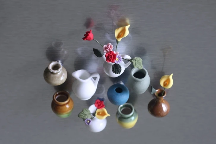 (10 шт./лот) Мини креативный китайский ветровой керамический цветочный композиция