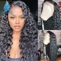 shumeida natural color 134 lace front wigs brazilian remy human curly hair gluless wig for black women pre plucked baby hair