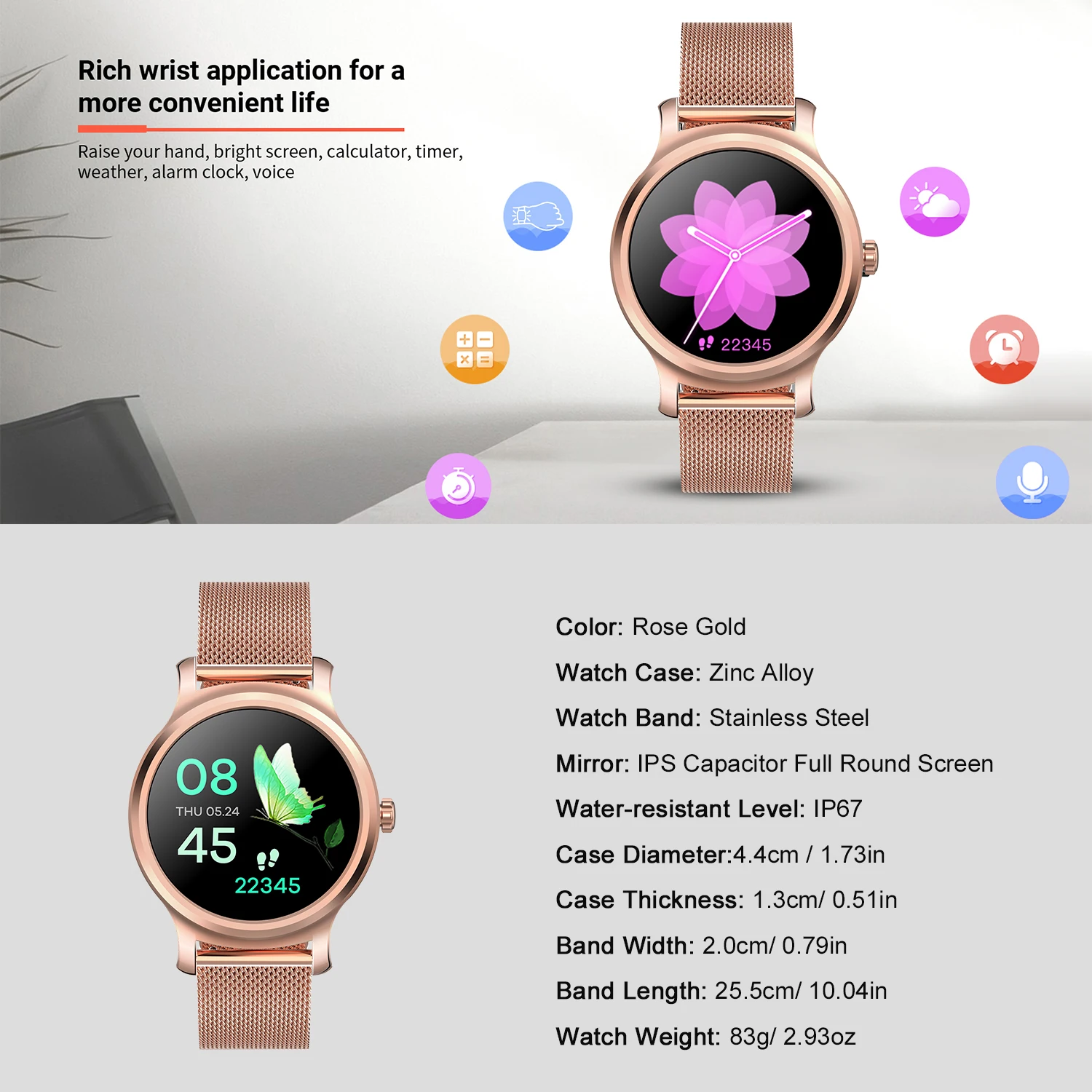 Смарт часы с сенсорным Экран Водонепроницаемый уведомления о звонках/извещение