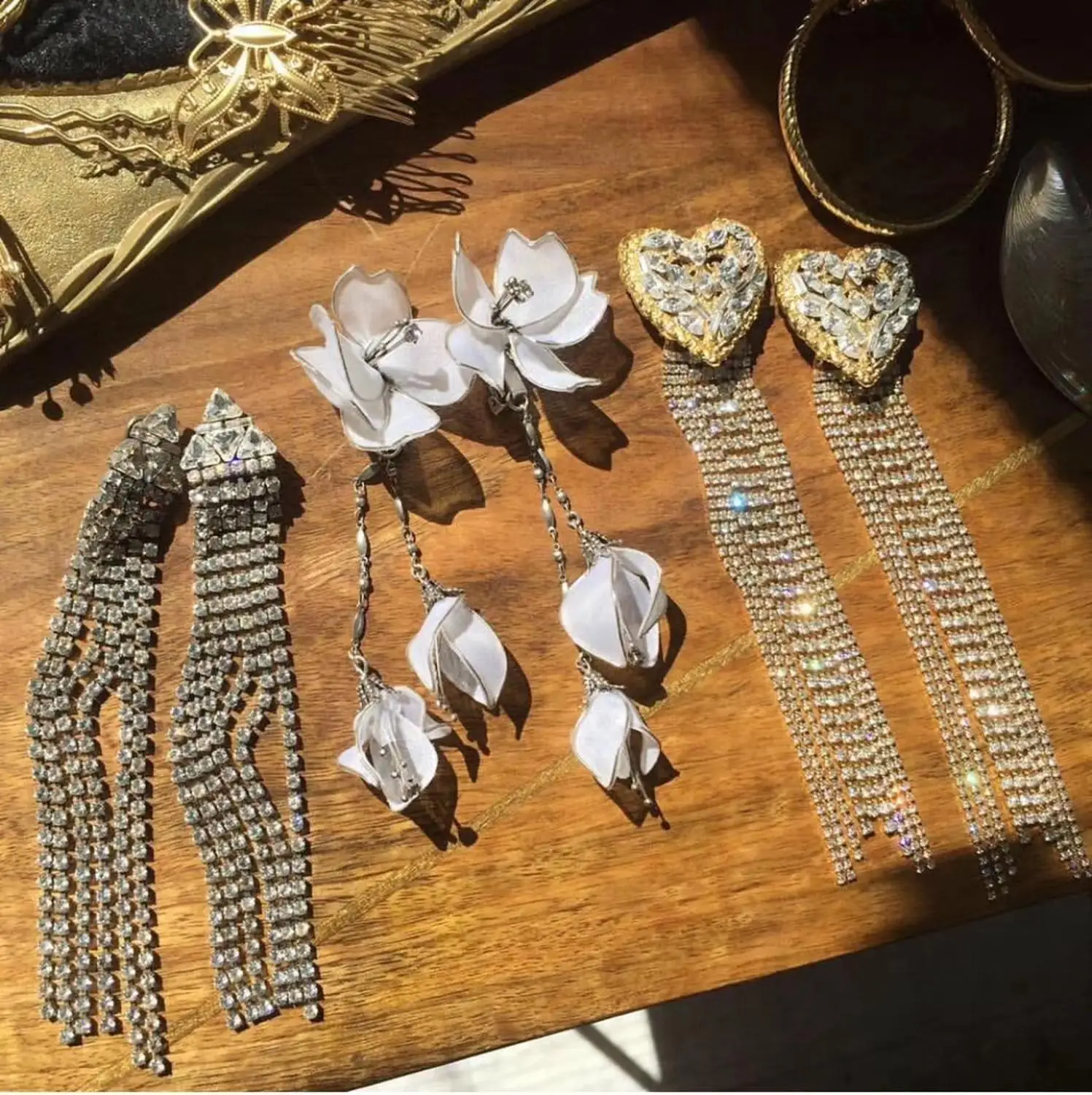 Женские серьги подвески с большим сердцем великолепные стразы модные ювелирные