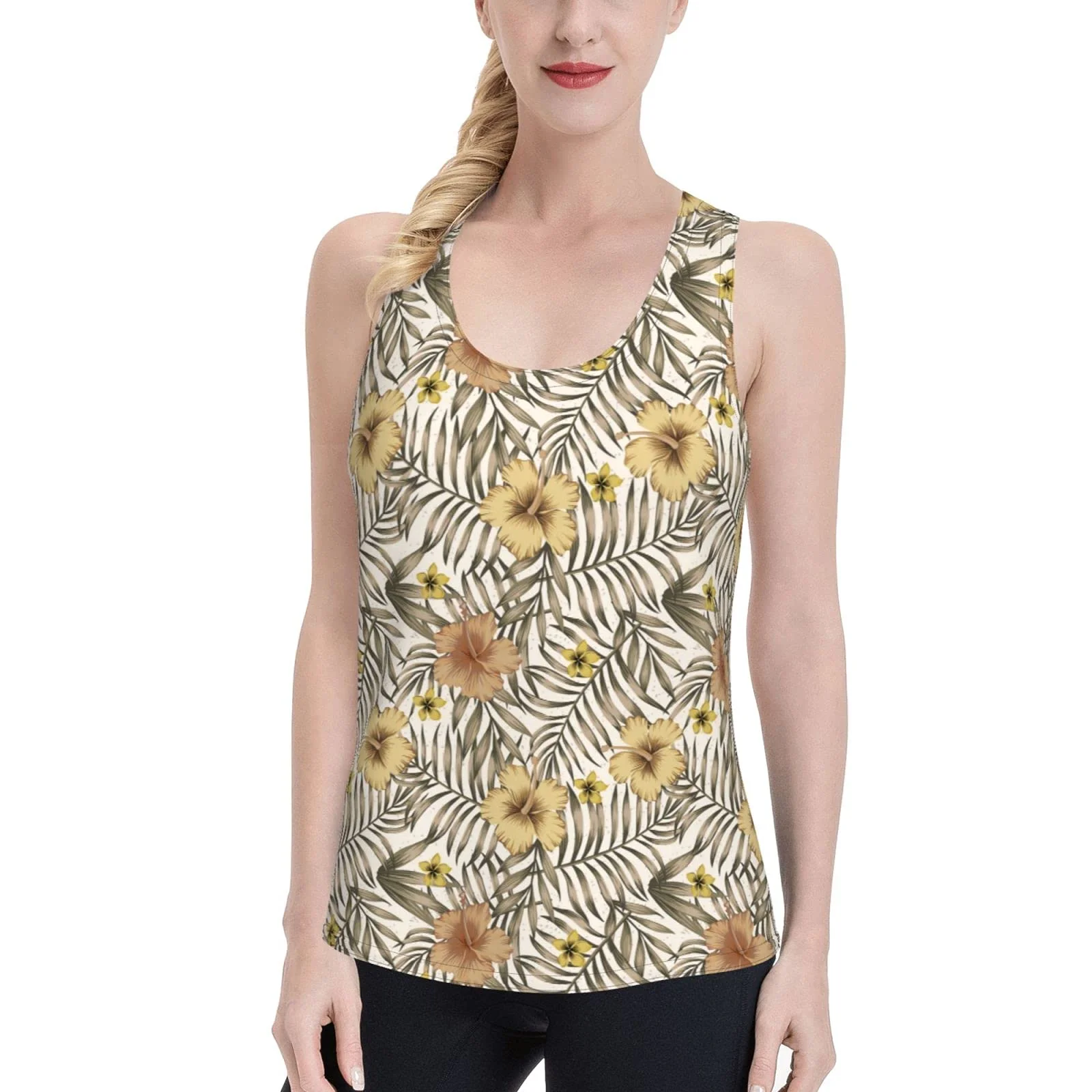 

Retro Plant Tropical Flower Ladies Running Top Sports Vest Free Cool Breathable Yoga Dance Pilates