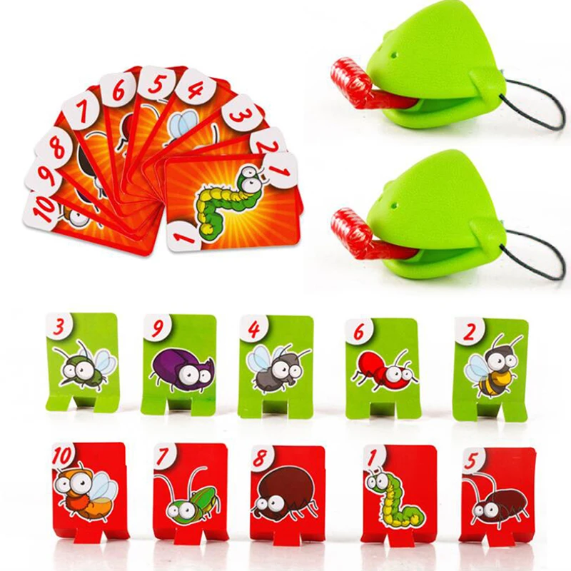 26pcs/set Chameleon Lizard Mask Wagging Tongue Lick Cards Board Game for Children Family Party Toys Funny Desktop | Игрушки и хобби