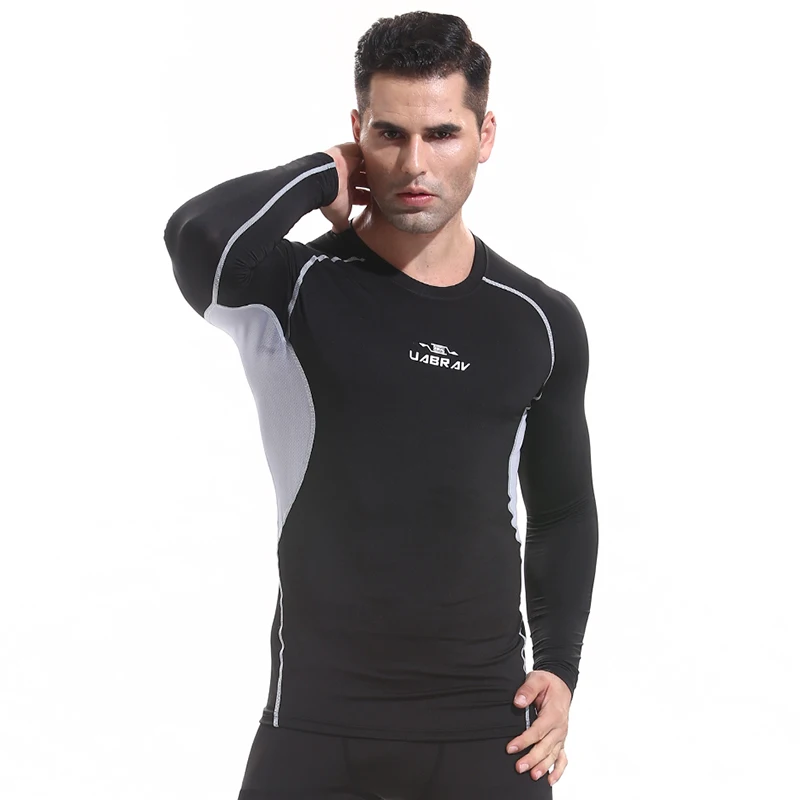 

J5227 -Workout fitness men Short sleeve t shirt men thermal muscle bodybuilding wear compression Elastic Slim exercise clothing