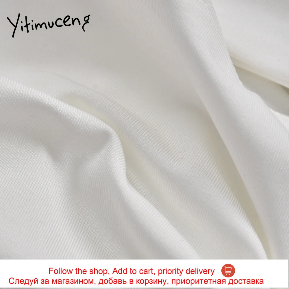 

Yitimuceng Crop Tops Tank Top Women Clothes White Summer 2021 Bandage Camis Super-short Solid Sexy & Club Backless New Fashion