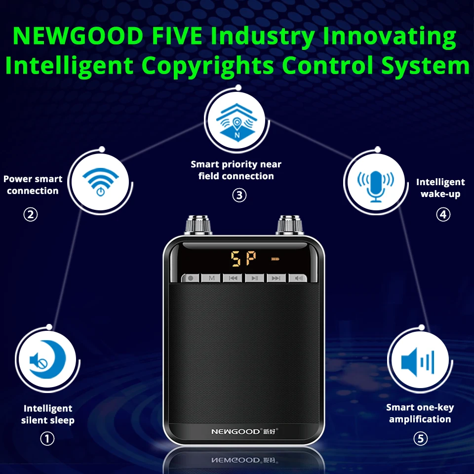 Портативный Bluetooth умный беспроводной голосовой усилитель для учителя мегафон
