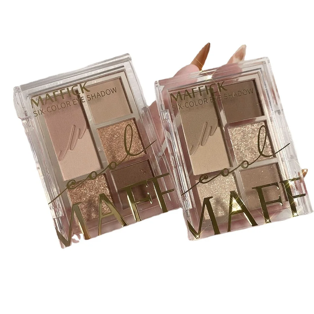 

MIFFICK Six Colors Matte Nude Eyeshadow Palette Matte Glitter Eyeshadow Powder Long Lasting Brown Eyeshadow Eye Pigments Pallete