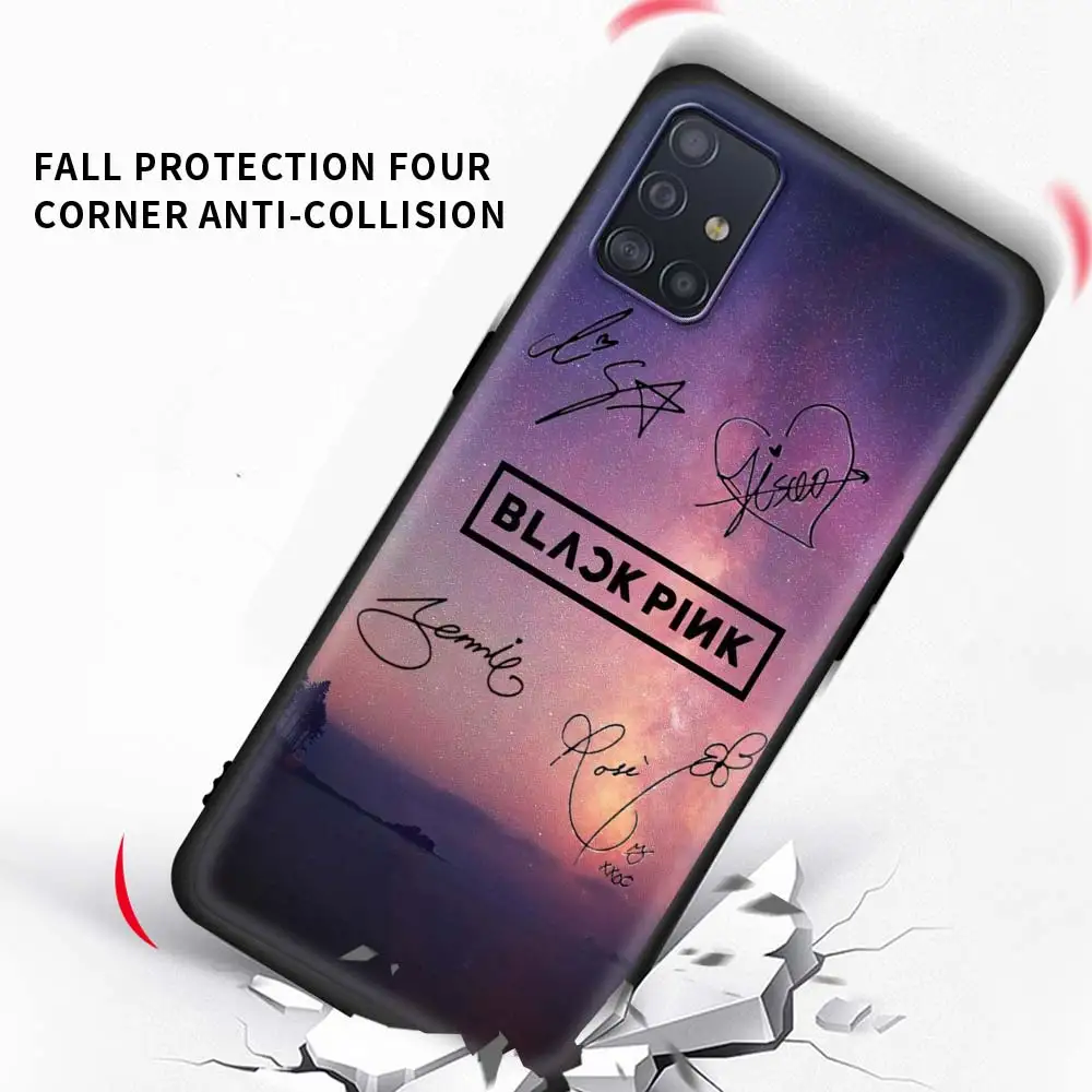 

Case For Samsung Galaxy A51 A71 A70 A50 M31 A31 A41 M51 S21 S20 FE S10 Plus Cover Black Shell Phone Coque Bag BLACKPINKS Sac