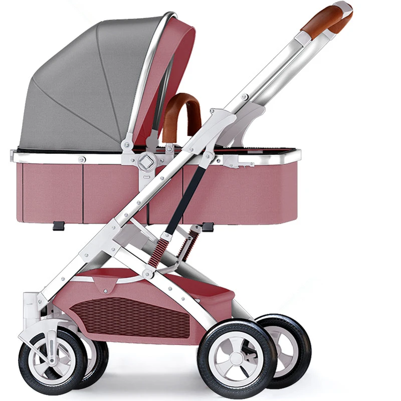 6.9Kg Adjustable Luxury Baby Stroller 3 in 1 Portable High Landscape Hot Mom Pink Travel Pram Pushchair | Мать и ребенок