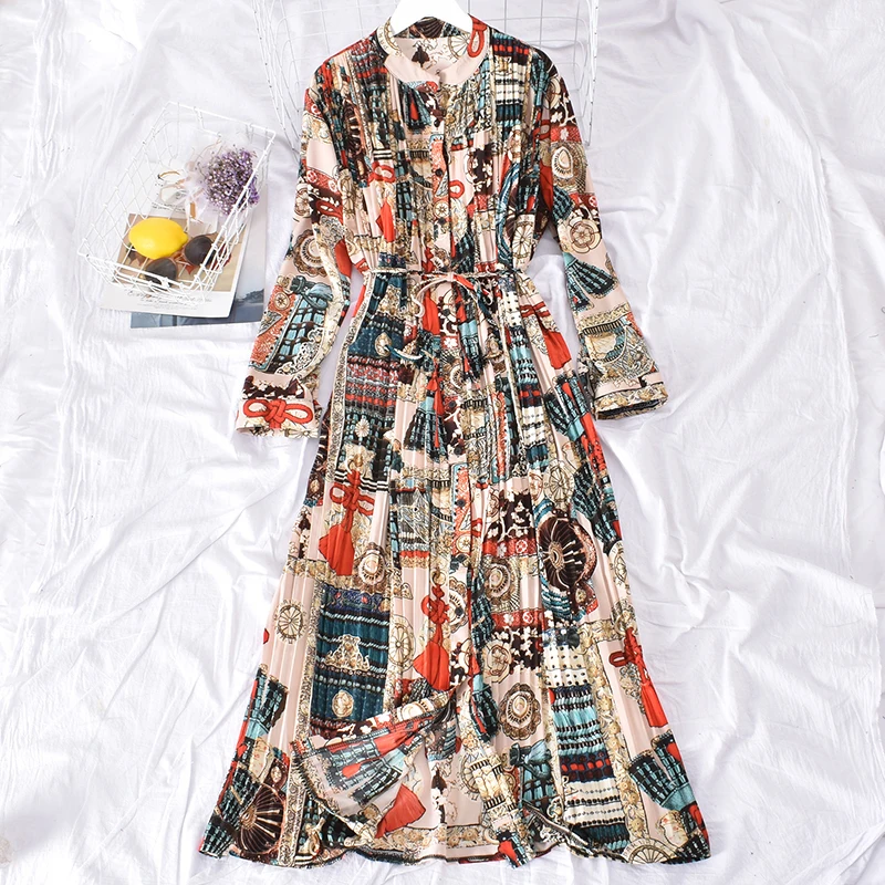 Женское длинное платье в национальном стиле Пляжное с цветочным принтом