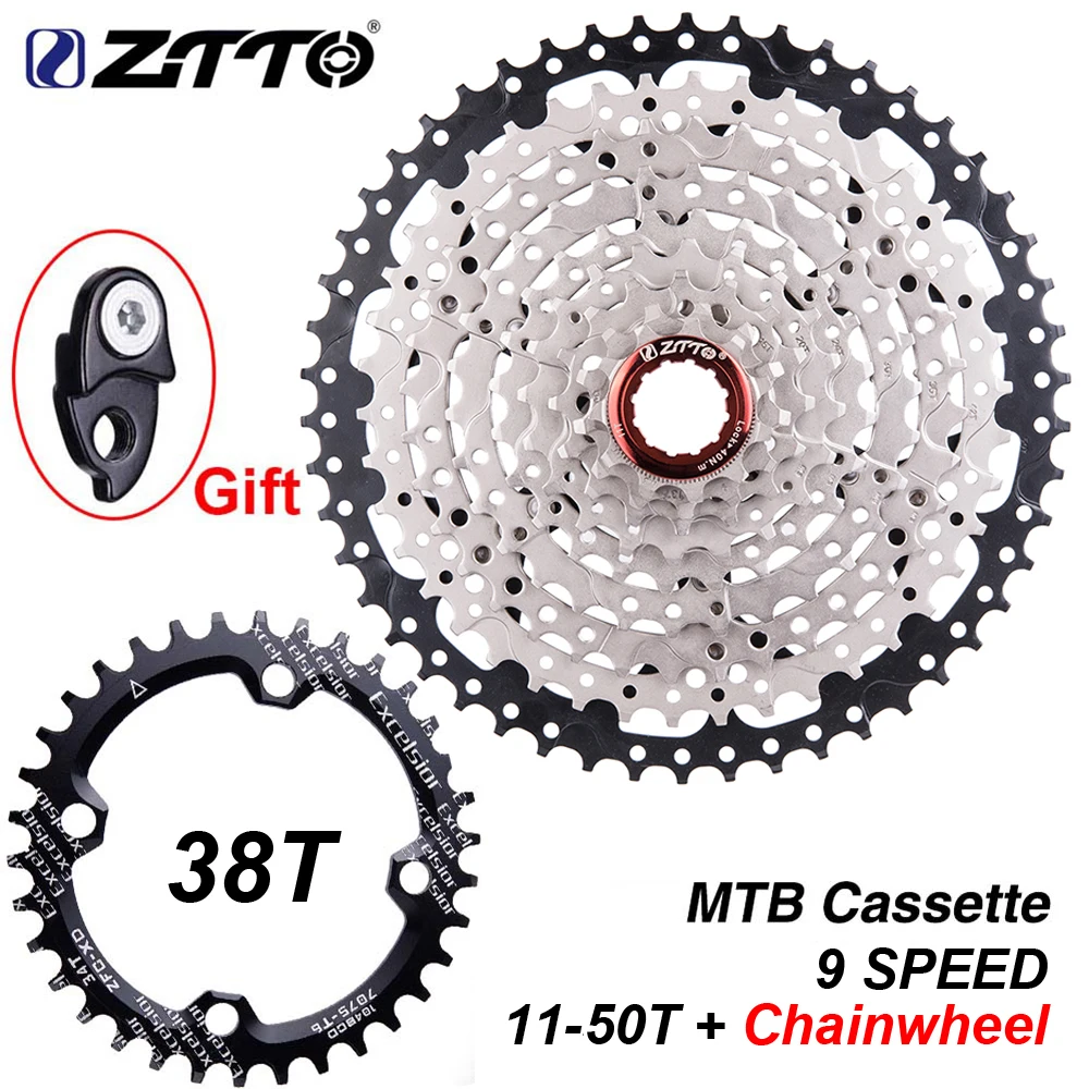 ZTTO 9 скоростная кассета для горного велосипеда 11-50T широкое соотношение MTB 9 скоростная велосипедная Звездочка 9 S свободного хода совместима с M430 M4000 M590 - Цвет: 38T-9S 50T