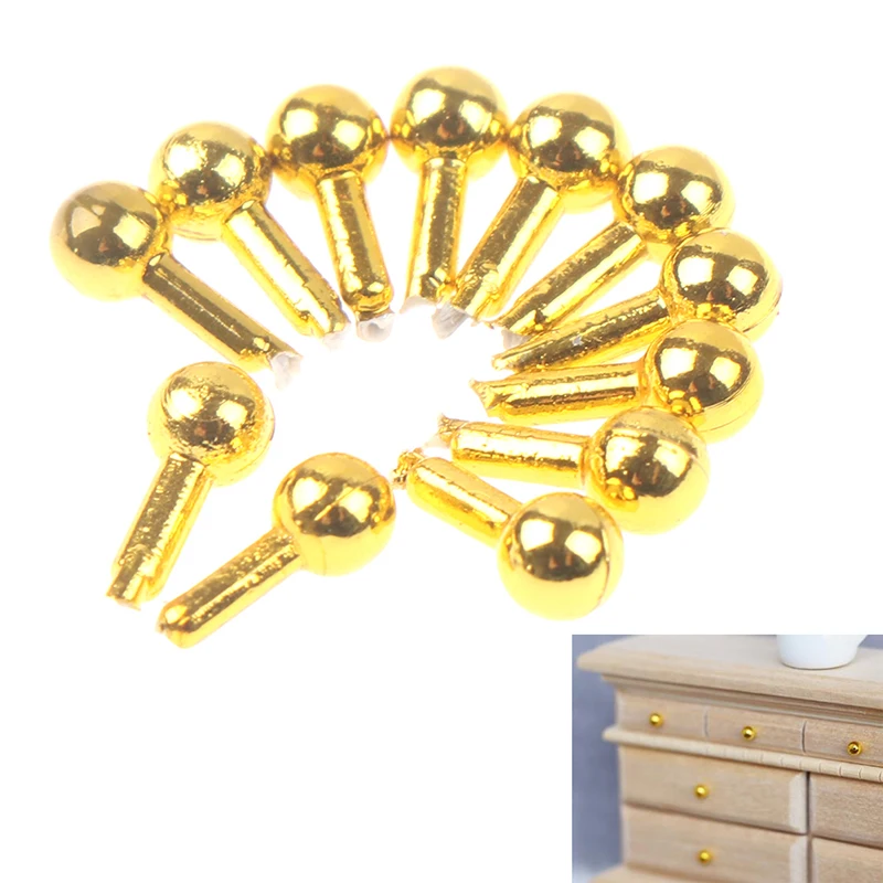 

12pcs/bag 1/12 Dollhouse Miniature Golden Drawer Handle Furniture Accessories