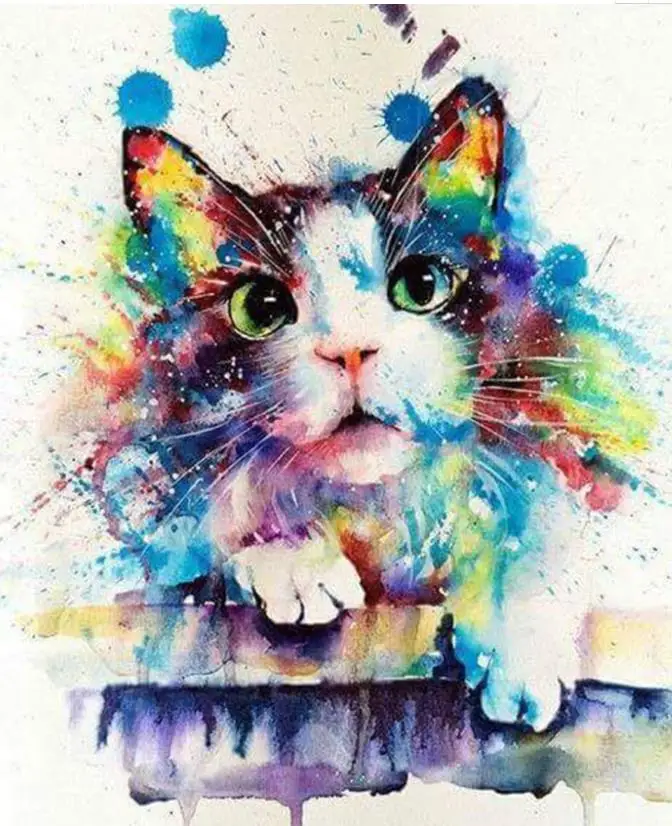 Круглая Алмазная вышивка картина кот животное мозаика Гобеленовая роспись по