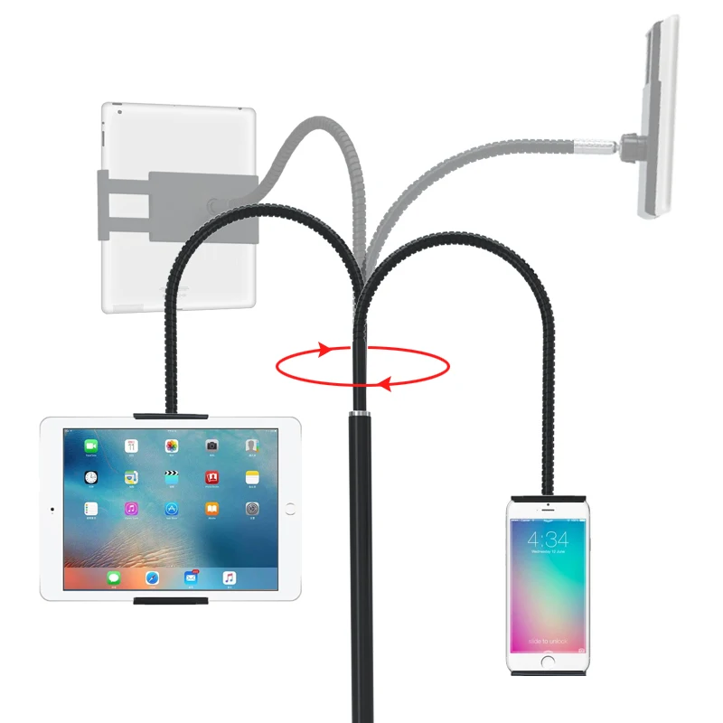 Miglior Tablet Regolabile Pavimento Supporto Del Basamento Flessibile A Collo Di Cigno Del Telefono Tablet Supporto Di Base Stabile Per 4.0-10.6 Pollici Telefono Tablet