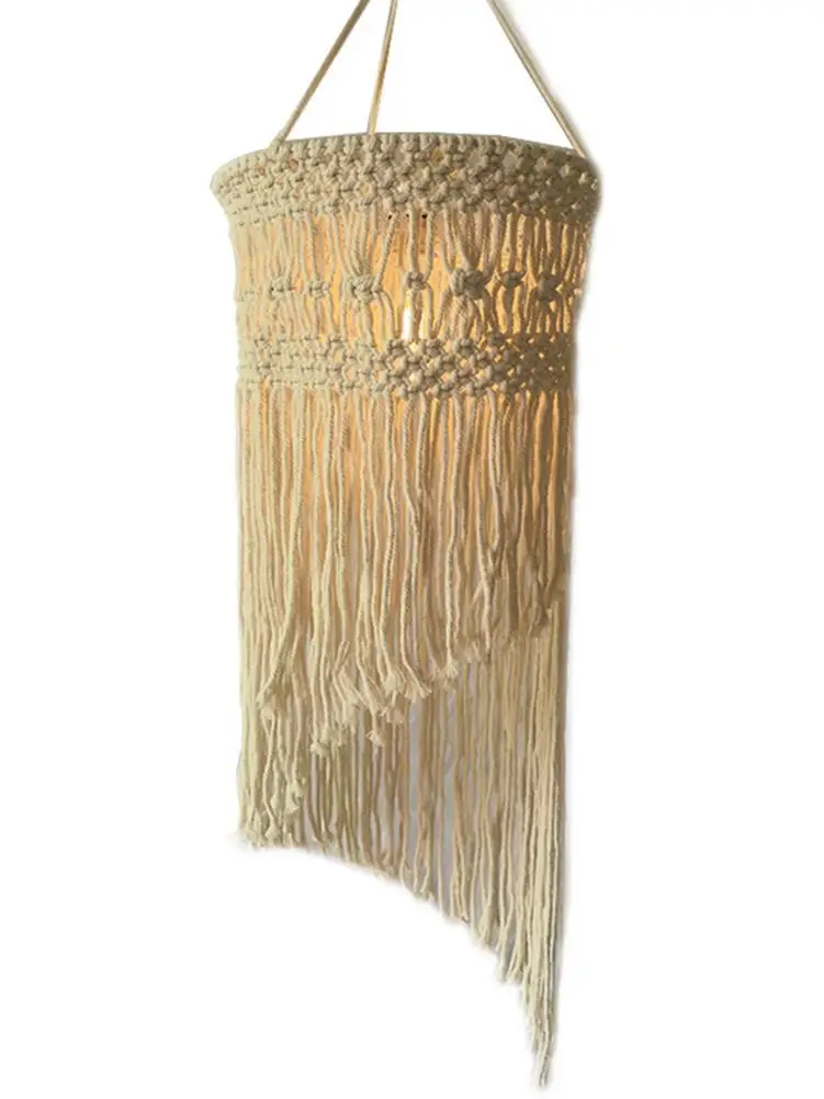 Богемный настенный абажур ручной вязки гобелен Подвесная лампа декор для