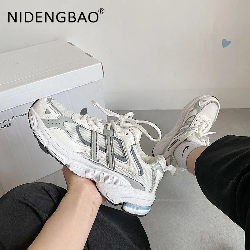 Summer Women Sneakers Fashion Mesh Chunky Shoes Comfortable Thick Sole White Flats Running Casual Sports Shoes Zapatillas Mujer