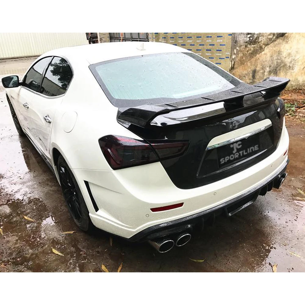 

Car Rear Trunk Boot Lid Wing Spoiler For Maserati Ghibli 2014 2015 2016 Carbon Fiber Big Rear Spoiler Wing