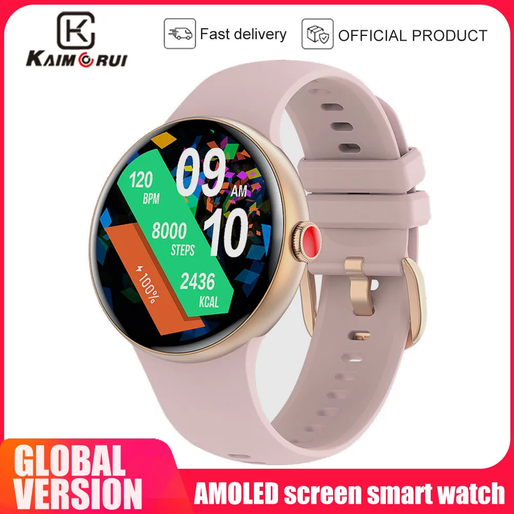 

KAIMORUI Smart Watch Men Women 390*390px AMOLED Screen Watches 3ATM Waterproof Fitness Tracker Sports Smartwatch For Android ios
