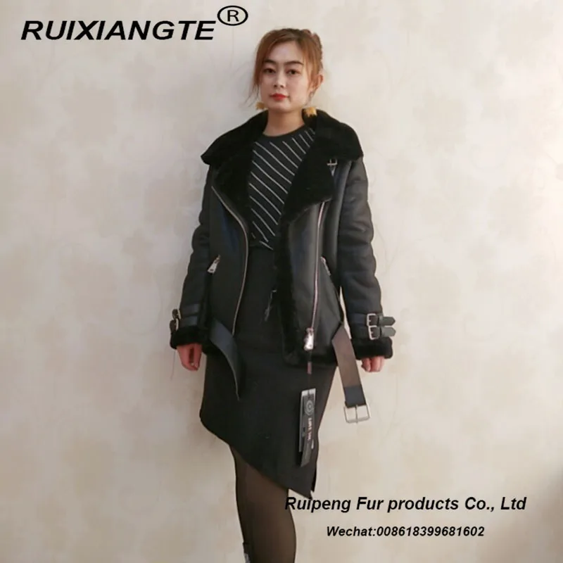 

Natural Leather sheep shearing fur coat women real leather jacket outerwear ture sheep skin wool fur flavor jacket RUIXIANGTE