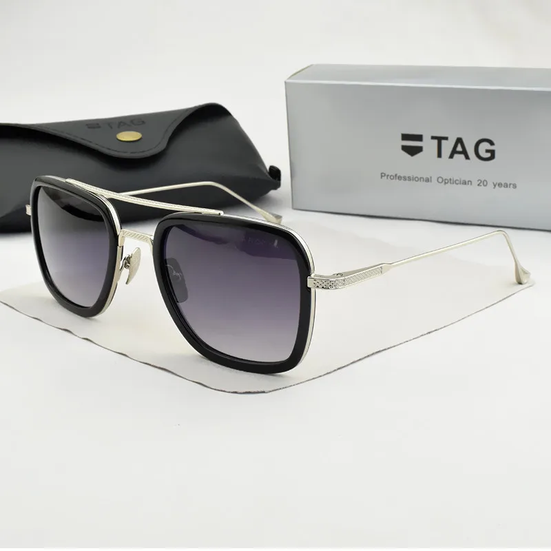 2022 luxury brand sunglasses men Iron Man Tony Stark sun glasses mens vintage brand designer sunglass UV400 Goggles Flight 006