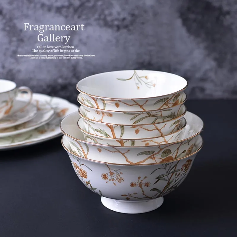 1 шт. посуда в европейском стиле китайские костяные миски для супа креативная