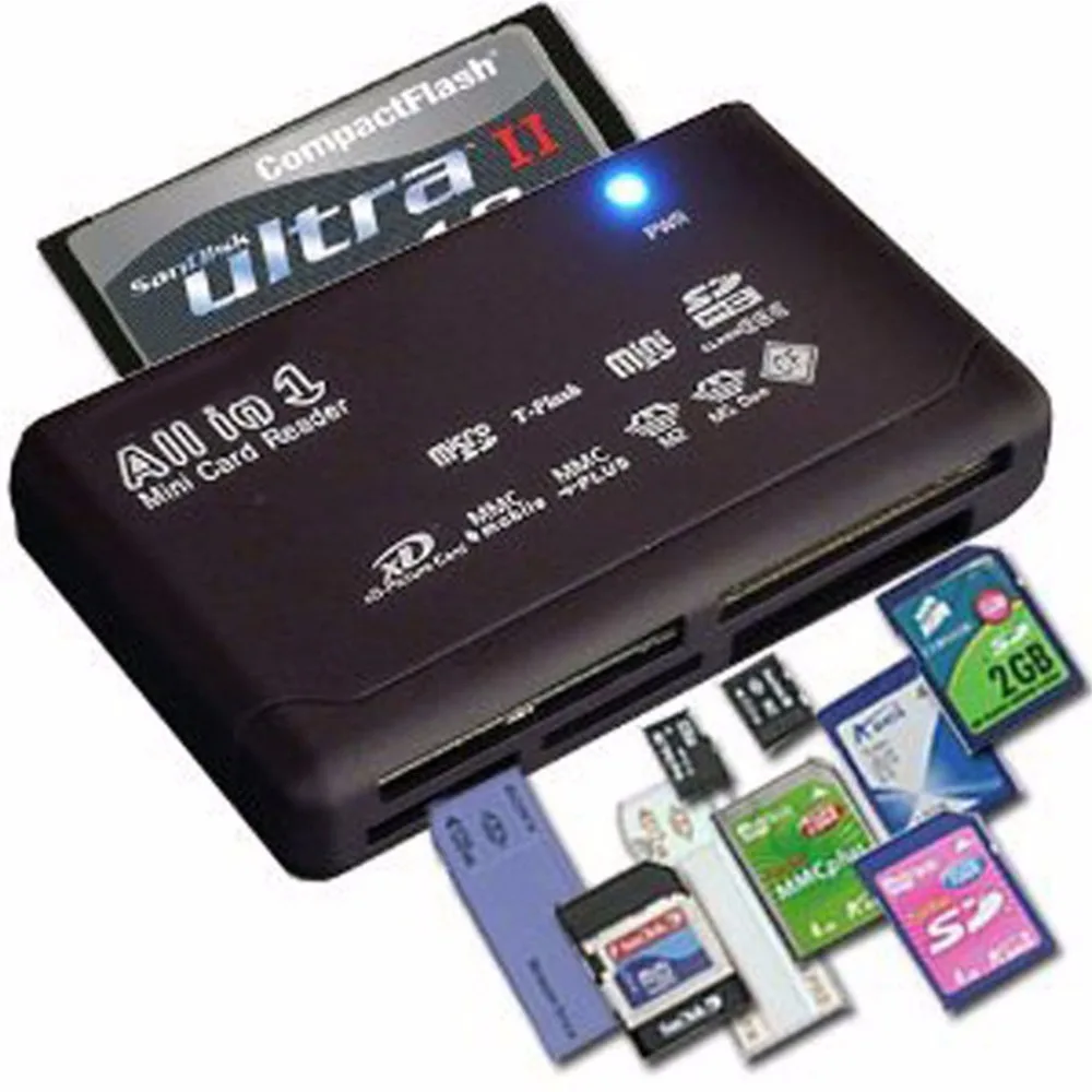 Все в одном считыватель карт памяти для USB внешний мини Micro SD SDHC M2 MMC XD CF|Картридеры|