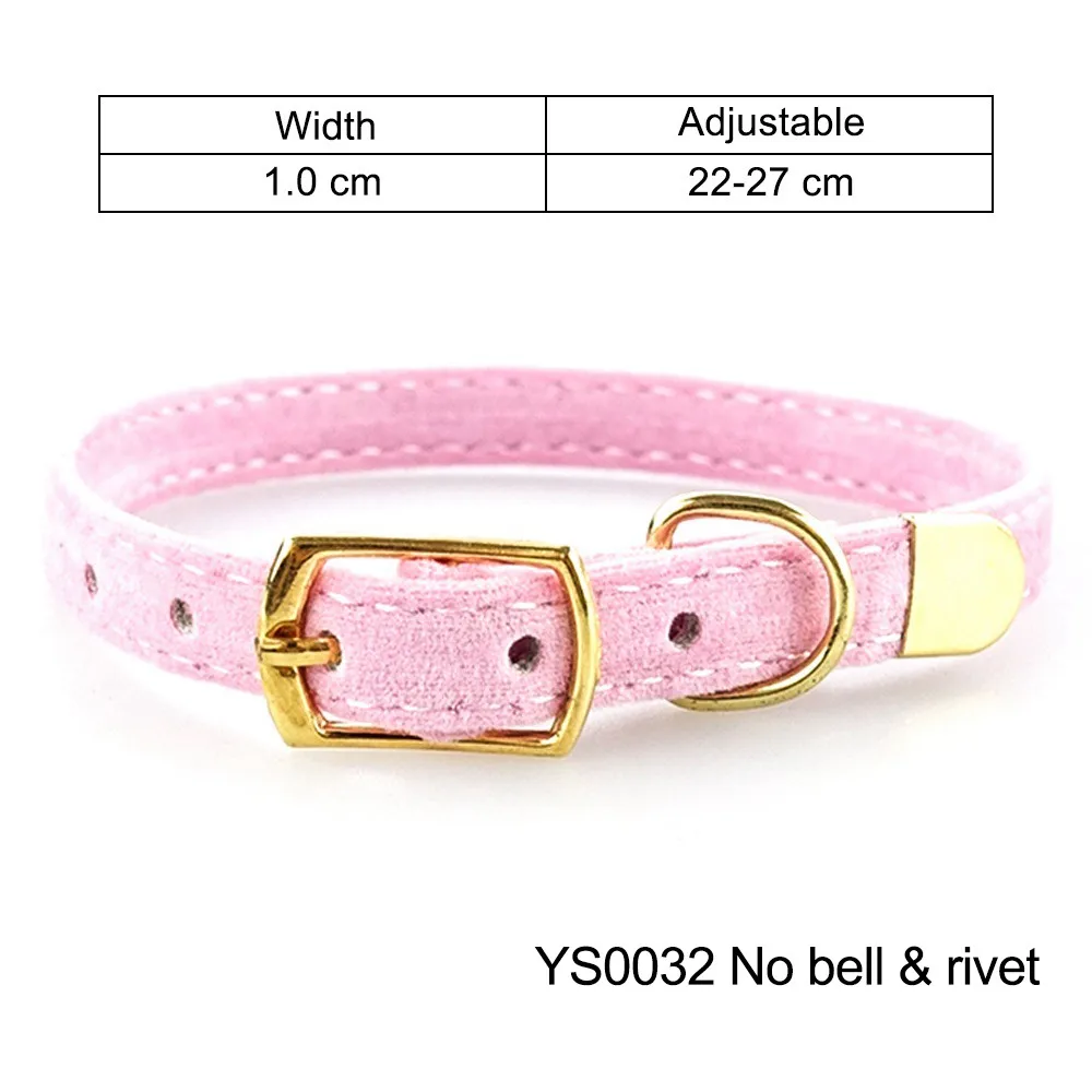 pink-YS0032 Однотонный ошейник для кошек с колокольчиком, безопасные ошейники для кошек, регулируемый ошейник для щенков, маленьких собак, кошек, ошейники для домашних животных YS0031 - Цвет: pink-YS0032