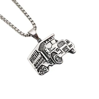 2020 aw vintage silver stainless steel truck pendant necklace creative truck drive fashion jewelry necklace