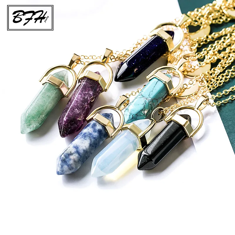 BFH шестигранная колонна золотые звенья цепи ожерелье для женщин и мужчин модное с