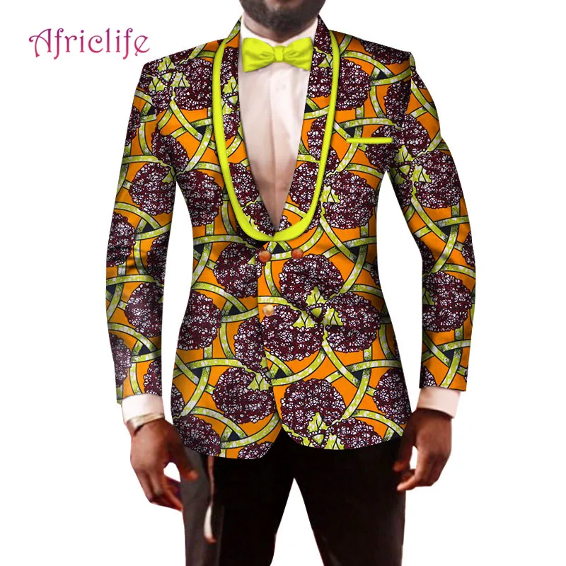 

Men African Clothes Print Blazer Jackets Long Sleeve Trendy Mens Ankara Fashions Blazer Slim Fit 6XL African Clothes Men WYN201