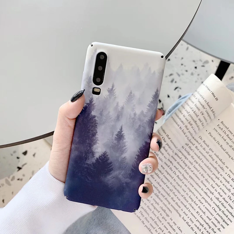 Лес в тумане Твердые чехлы из PC для huawei P20 P30lite Mate20 Pro P10Plus смартфона Honor 8X9X9 10Lite V20 20 Nova 3 3i 4 5 5i Y9 чехлы