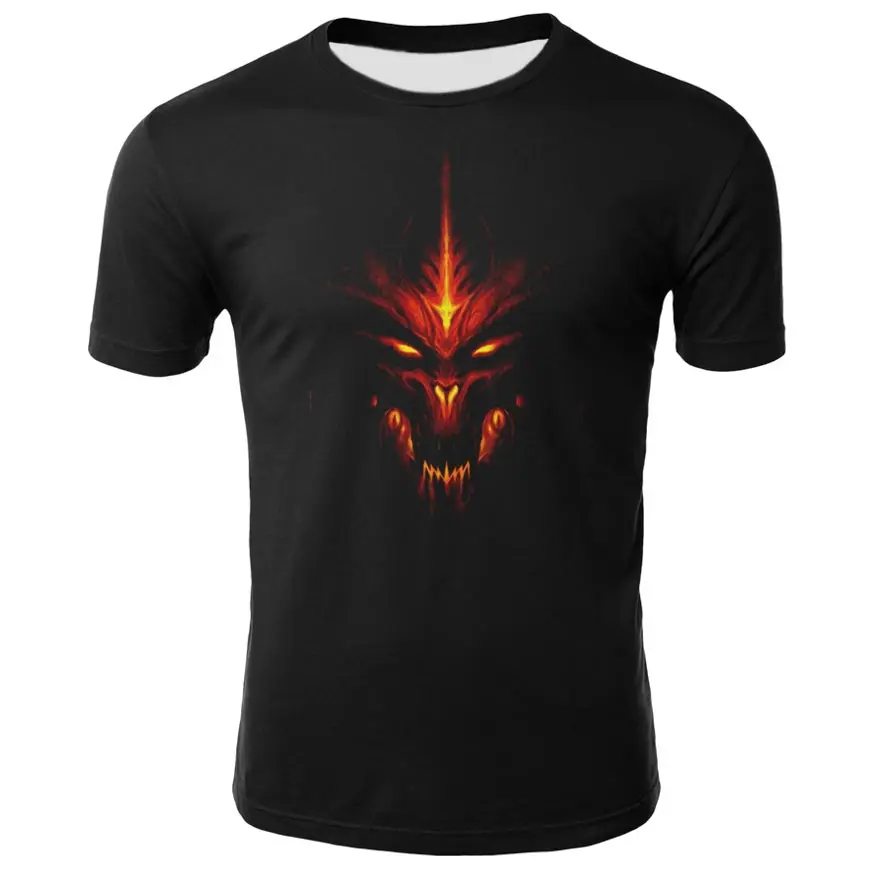 

2021 New Men's Skull Skull T-shirt Brand Punk Style Finger Skull 3D Printed T-shirt Men's Top Hip Hop Skull Punisher T-shirt