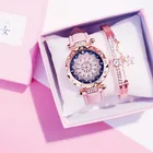 Роскошные женские часы браслет набор звездное небо дамы браслет Часы повседневные кожаные кварцевые наручные часы подарок Relogio Feminino