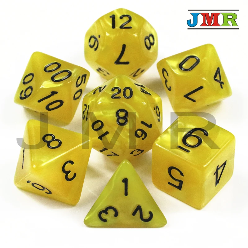 Совершенно новый 7PCS-die перламутровые кости набор D4 d6 d8 d10 d % d12 d20 игровые